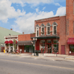 Small town holiday street