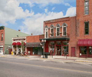 Small town holiday street