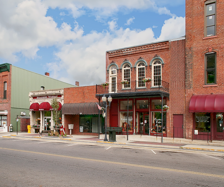 Small town holiday street